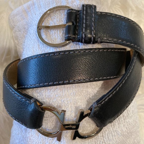 Salvatore Ferragamo Ladies Belt with Metal Logo Inserts Sized Gancini belt - Women | Ferragamo main image 3